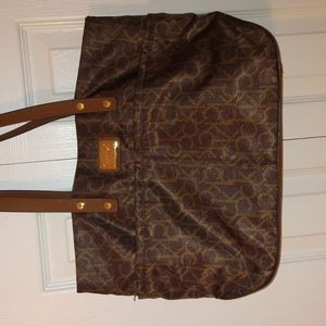 Calvin Klein nylon zip tote.